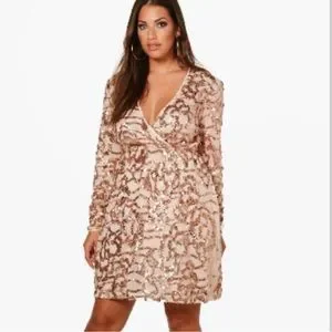 boohoo sequin dress gold Dolce & Gabbana Metallic Sculpted Deep V Mini Dress